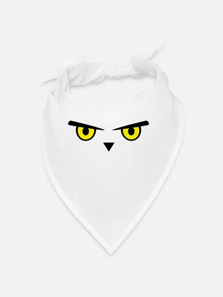 Owl, eyes, bird - Bandana - blanc