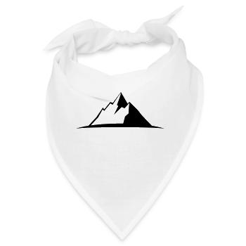 Berg Silhouette Gebirge Wandern Natur Bergsteigen - Bandana - Weiß - Vorne