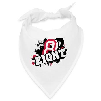 stylisches Nummer Acht Graffiti in 3D - Bandana - Weiß - Vorne