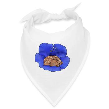 Reh in Bluete - Bandana - Weiß - Vorne