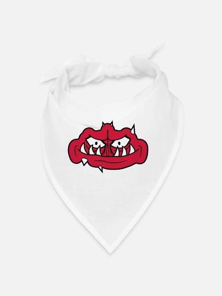 troll visage effrayant - Bandana - blanc - Devant