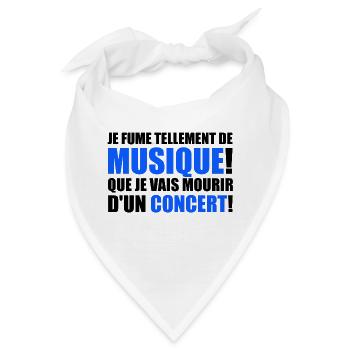 je fume tellement de musique! - Bandana - Weiß - Vorne