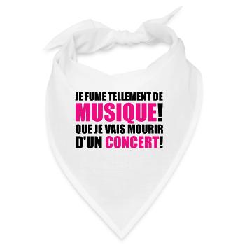 je fume tellement de musique! - Bandana - Weiß - Vorne