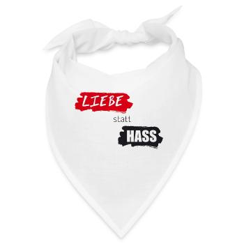 Liebe statt Hass - Bandana - Weiß - Vorne