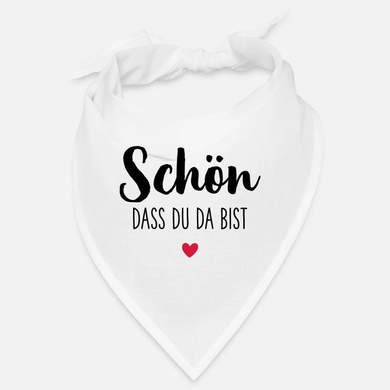 Schön dass du da bist Herz - Bandana - Weiß