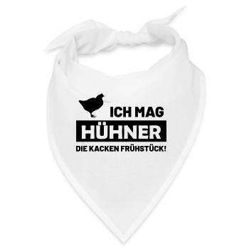 ich mag hühner - die kacken frühstück funshirt - Bandana - Weiß - Vorne