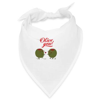 Olive you - Bandana - Weiß - Vorne