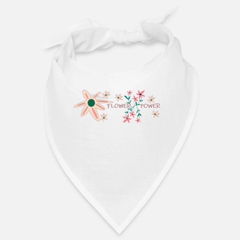 Flower Power - Bandana - Weiß