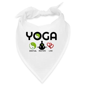 Yoga mit grünem Yin Yang, Yoga, Yoga Hoodies, Yoga - Bandana - Weiß - Vorne