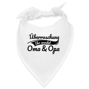 Überraschung, ihr werdet Oma und Opa - Großeltern - Bandana - Weiß - Vorne