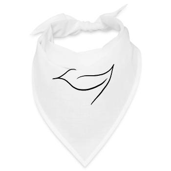 Vogel Minimalistisch - Bandana - Weiß - Vorne