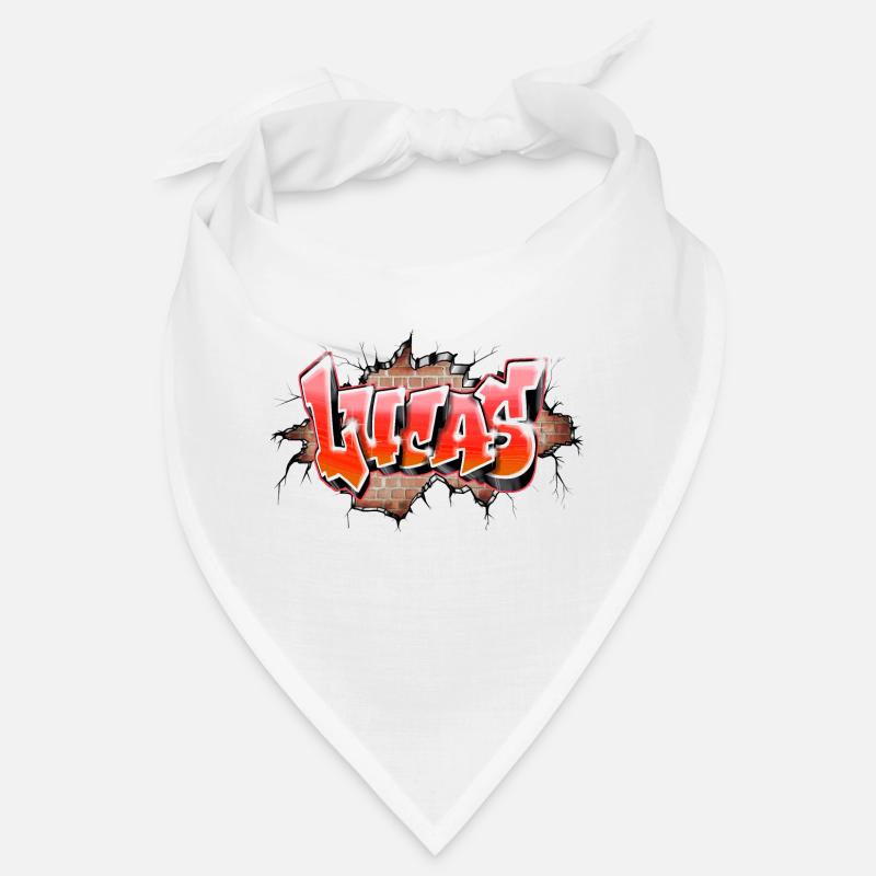 Lucas graffiti name red Bandana