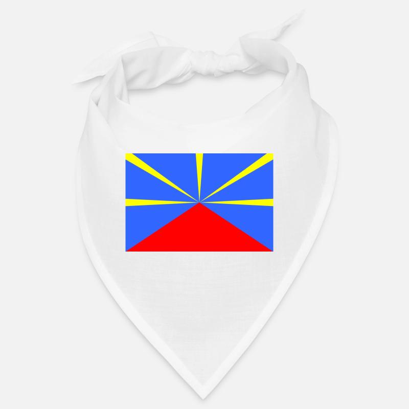 Drapeau Réunion - Bandana - blanc