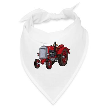 Roter Trecker - Bandana - Weiß - Vorne