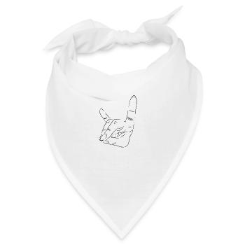 Strichzeichnung – Ruhezeit Schweigen Schweigefuchs - Bandana - Weiß - Vorne