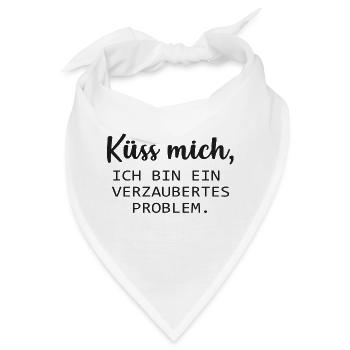 Küss mich, ich bin ein verzaubertes Problem. :* - Bandana - Weiß - Vorne