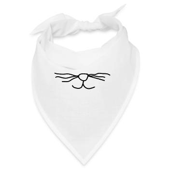 Katzen Nase - Bandana - Weiß - Vorne