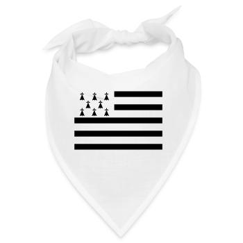 Bretonische Flagge - Bretagne - Bandana - Weiß - Vorne