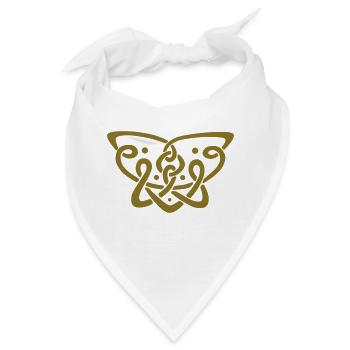 Keltische Fliegen (farblich editierbar) - Bandana - Weiß - Vorne