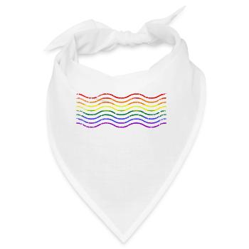 Regenbogenfarben Wellen LGBTQ - Bandana - Weiß - Vorne