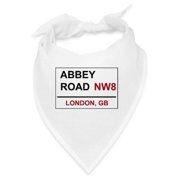 Abbey Road London Straßenschild - 60er Jahre Musik - Bandana - Weiß - Vorne