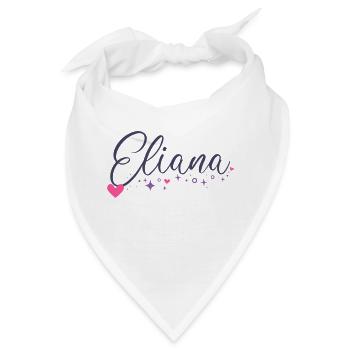 Eliana Name Vorname Mädchen Herzchen - Bandana - Weiß - Vorne