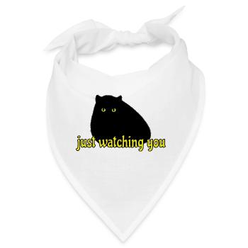 black cat is watching you - Bandana - Weiß - Vorne