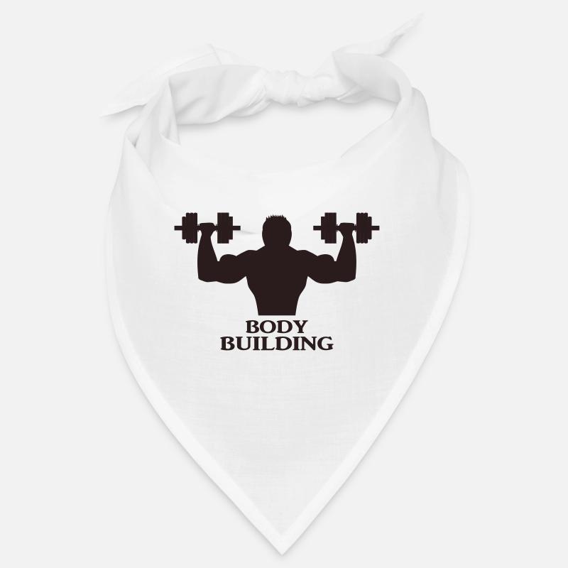 Bodybuilder mit Hanteln - Bandana - Weiß