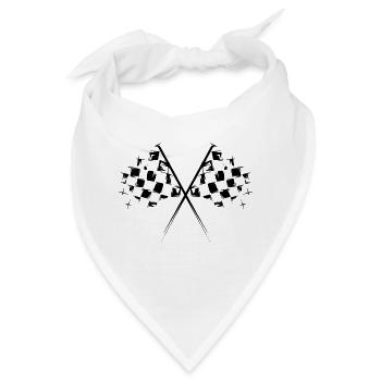 racing Flagge Symbol Illustration Zielflagge icon - Bandana - Weiß - Vorne