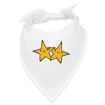 2 Sternchen Paar - Bandana - Weiß - Vorne