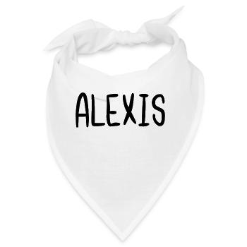 Alexis Custom Name Schriftart Text Geburtstag - Bandana - Weiß - Vorne