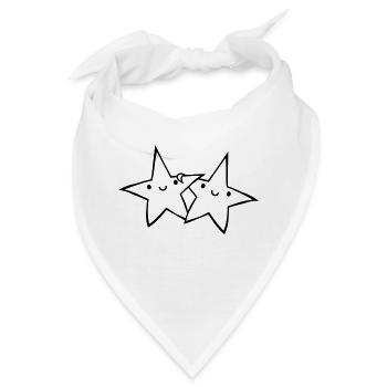 2 Sternchen Paar - Bandana - Weiß - Vorne