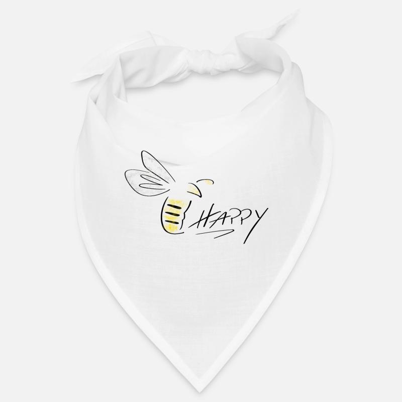 Bee Happy Line Art - Minimalistisch mit Farbklecks Bandana
