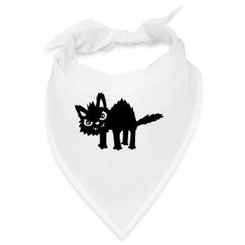 Böse lustige Katze - Bandana - Weiß - Vorne