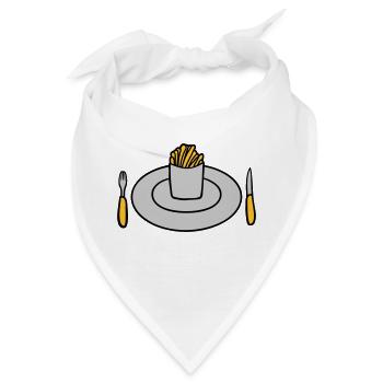 Teller Pommes Frites - Bandana - Weiß - Vorne