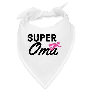 Super Oma Text mit Figur flieger Geschenkidee - Bandana - Weiß - Vorne