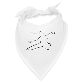 Qi Gong Line Art - Minimalistisch - Bandana - Weiß - Vorne