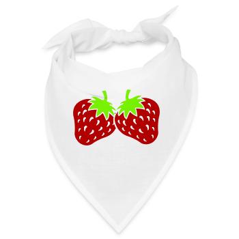 Erdbeeren - Bandana - Weiß - Vorne