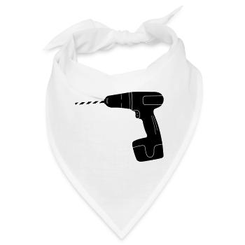 Werkzeugbohrer-Logo - Bandana - Weiß - Vorne