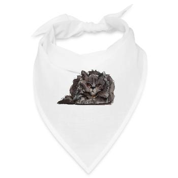 Fiese Katze - Bandana - Weiß - Vorne