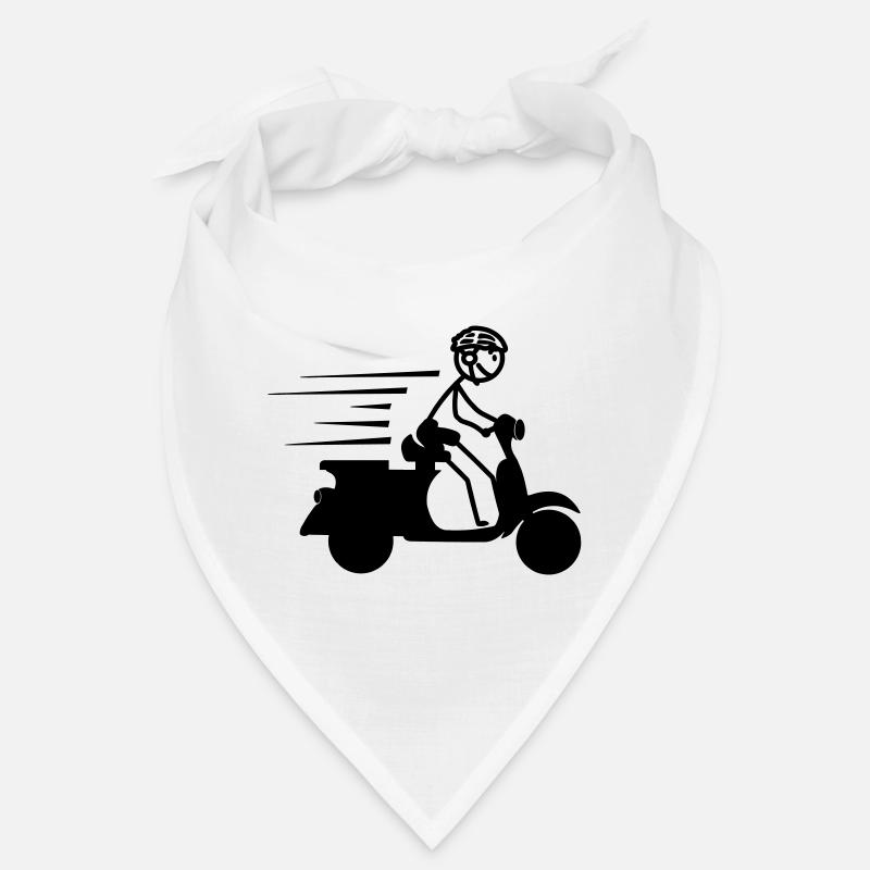 Roller mit Jungen-Strichmännchen - Bandana - Weiß