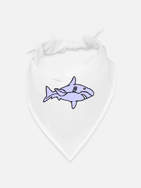 Fish Shark Predator Predator Water Graffiti Ocean - Bandana - white - Front