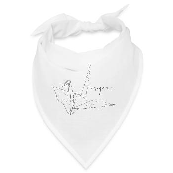 Origami Kranich - Bandana - Weiß - Vorne
