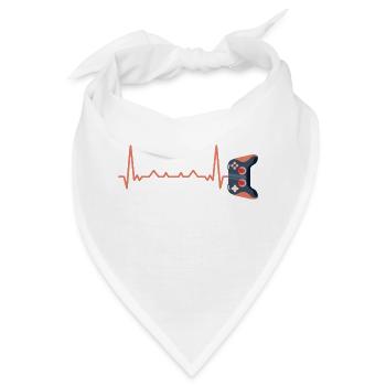 Ecg Heartbeat Video Game Player Gaming Console Pc - Bandana - Weiß - Vorne
