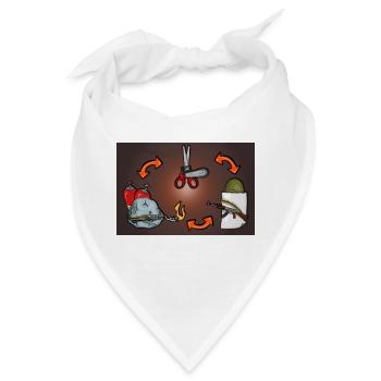Schere, Stein, Papier Rock, Paper, Scissors - Bandana - Weiß - Vorne