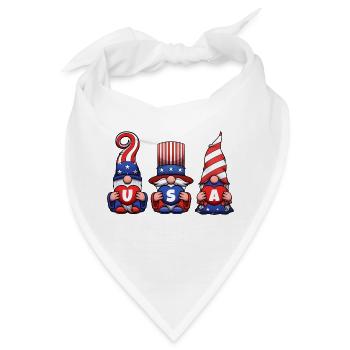 4. Juli USA Gnomes - Bandana - Weiß - Vorne