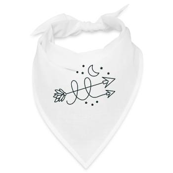 Pfeilrichtung mit Mondsichel - Bandana - Weiß - Vorne