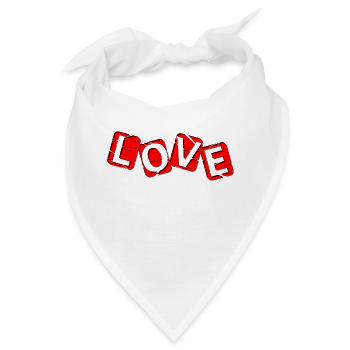 LOVE - rot und schwarz - Bandana - Weiß - Vorne