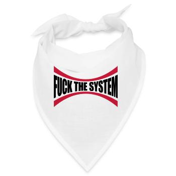 Logo Fuck the system - Bandana - Weiß - Vorne