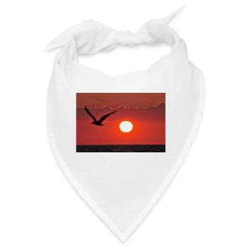 Abendrot mit Möwe - Bandana - Weiß - Vorne